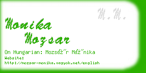 monika mozsar business card